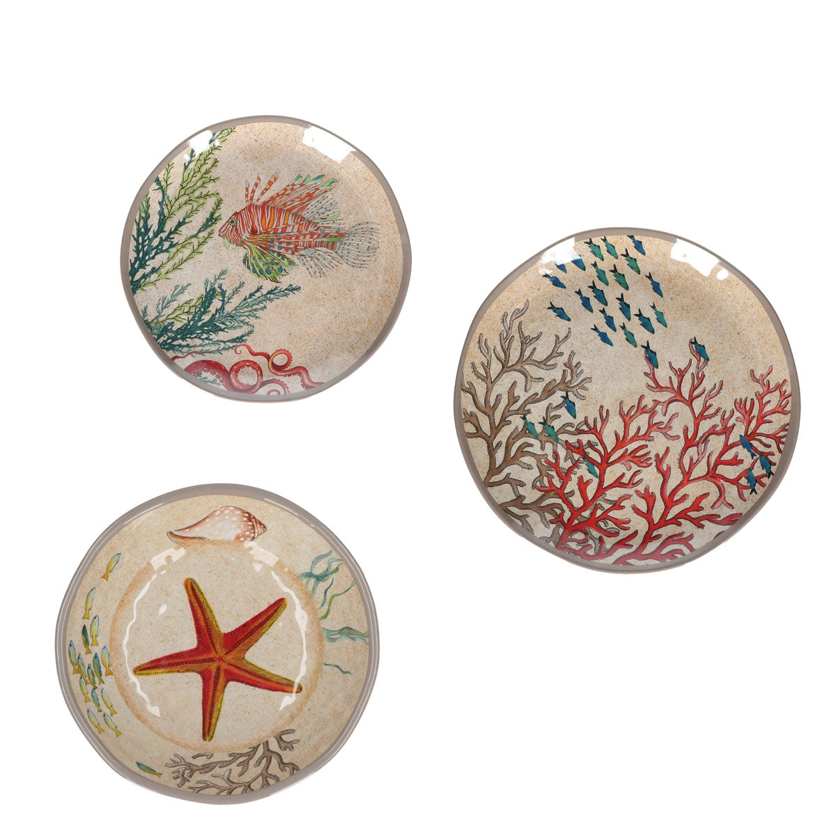 ROSE&amp;TULIPS 18 PCS SEA LIFE PLATE SET 