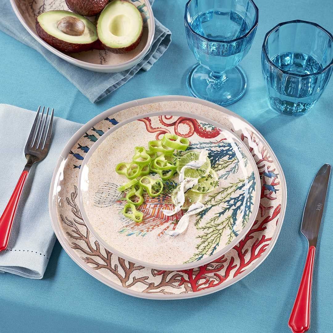 ROSE&amp;TULIPS 18 PCS SEA LIFE PLATE SET 