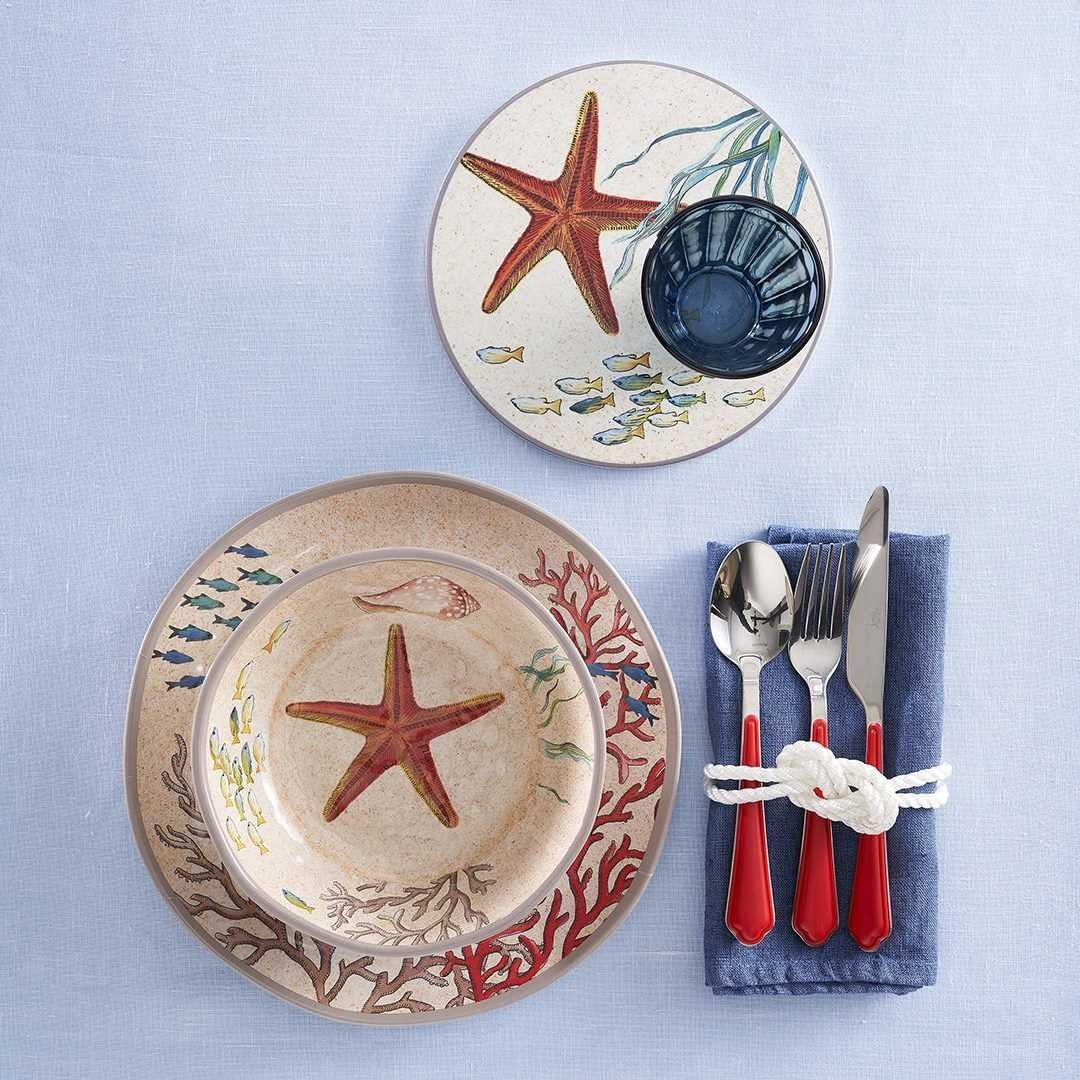 ROSE&amp;TULIPS 18 PCS SEA LIFE PLATE SET 