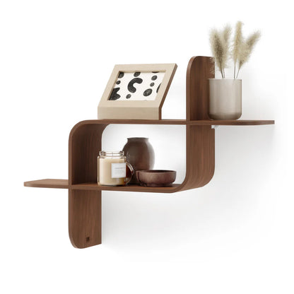 UMBRA MONTAGE WALL SHELF (LIGHT WALNUT)
