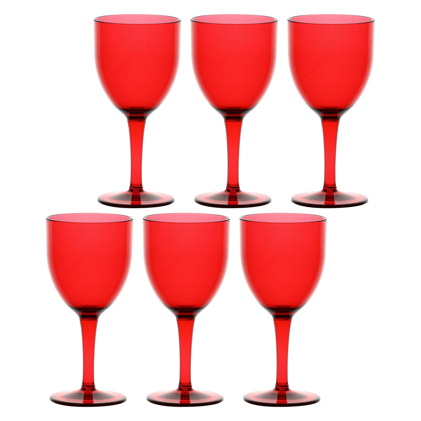 ROSE E TULIPANI SET 6 BICCHIERI VINO FIABA IN POLICARBONATO
