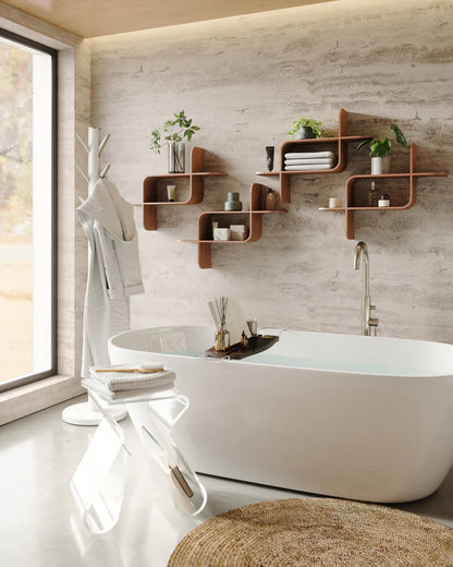 UMBRA MONTAGE WALL SHELF (LIGHT WALNUT)