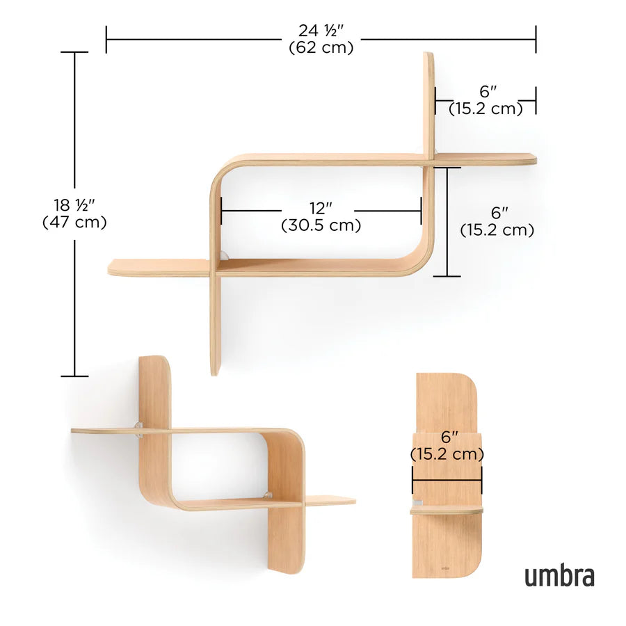 UMBRA MONTAGE WALL SHELF (NATURAL)