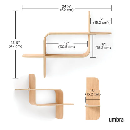 UMBRA MONTAGE WALL SHELF (NATURAL)