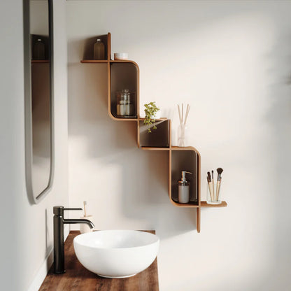 UMBRA MONTAGE WALL SHELF (LIGHT WALNUT)