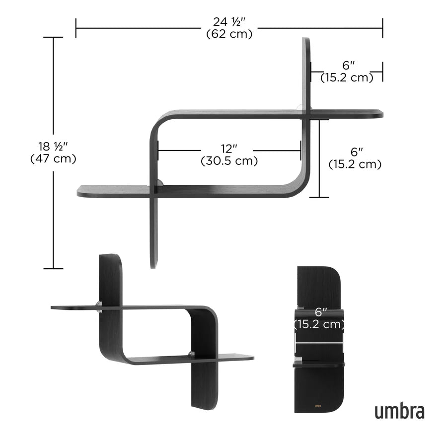 UMBRA MONTAGE WALL SHELF (BLACK)